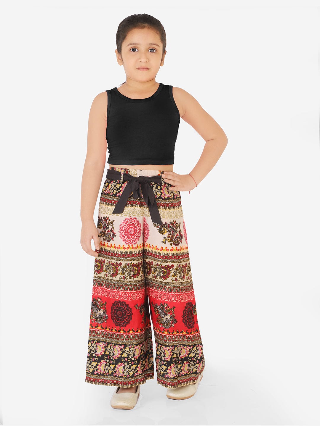 Rayon 2 Piece Sleeveless Clothing Set Top & Printed Palazzo For