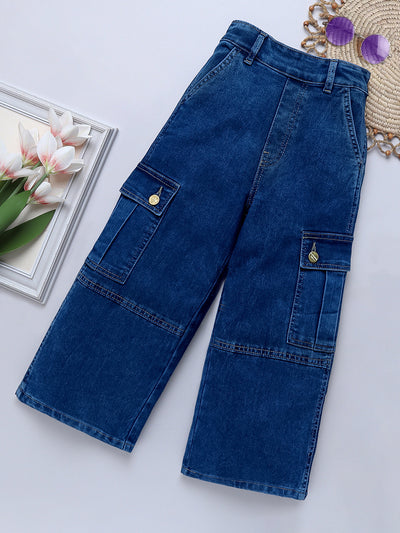 Girls Cotton Denim Cargo