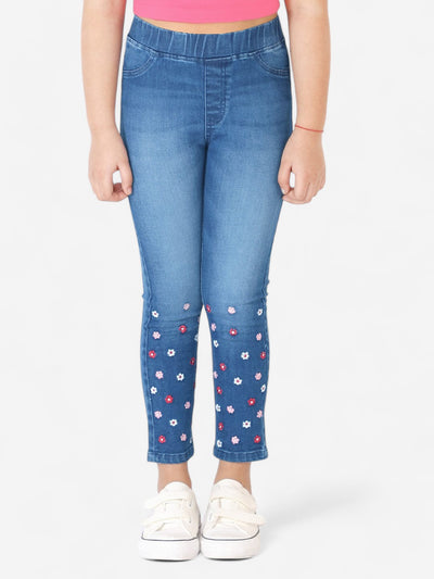 Girls Denim Embroidered Jeans