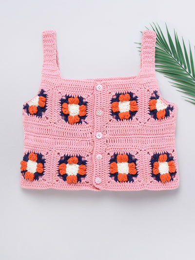 Girls Cotton Crochet Top