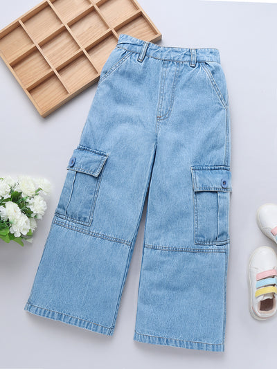 Cotton Denim Flared Cargo for Girls & Boys