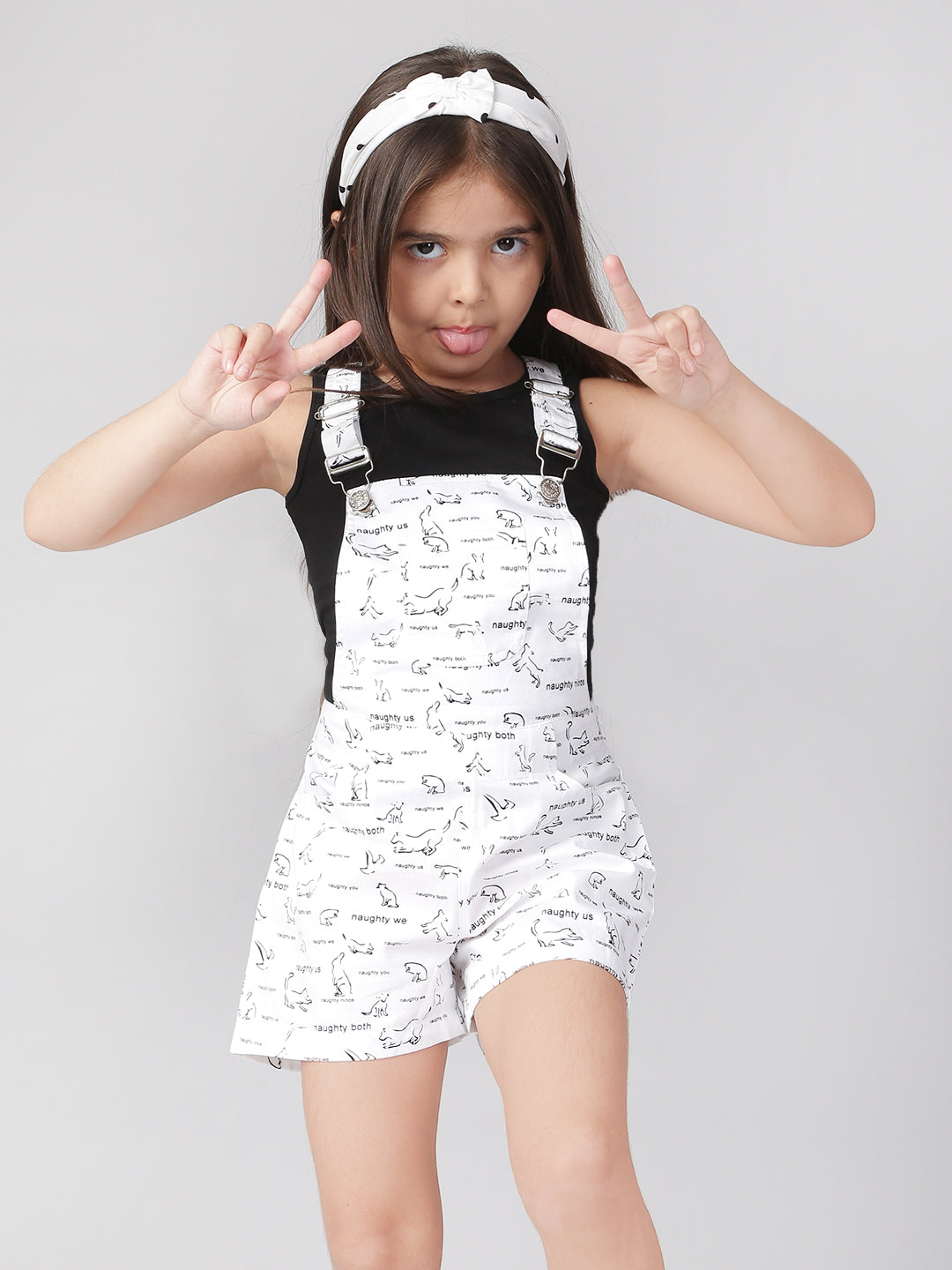 Girls Cotton Dungaree with T-shirt