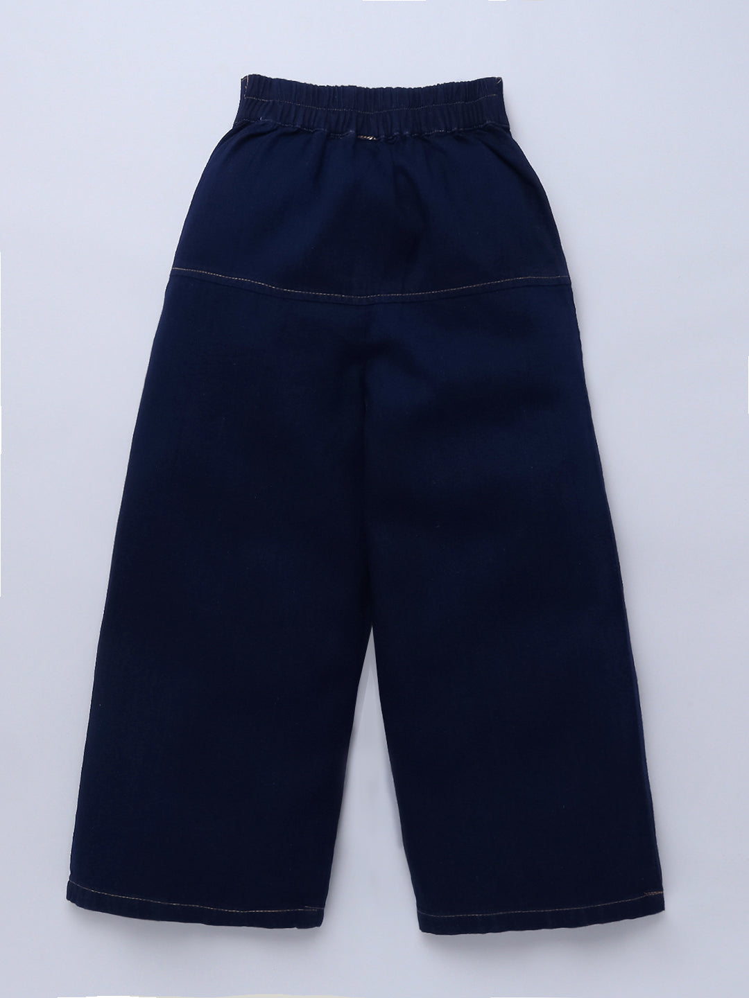 Girls Denim Pleated Jeans