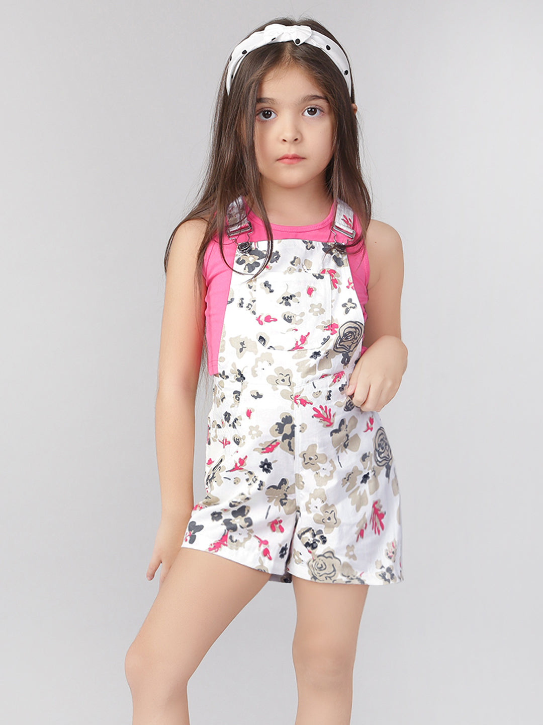 Girls Cotton Dungaree with T-shirt