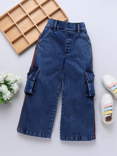 Cotton Denim Flared Cargo for Girls & Boys