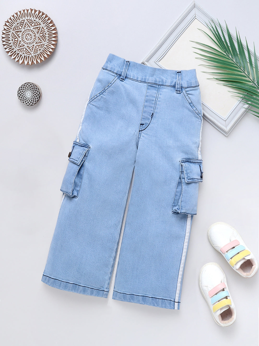 Cotton Denim Flared Cargo for Girls & Boys