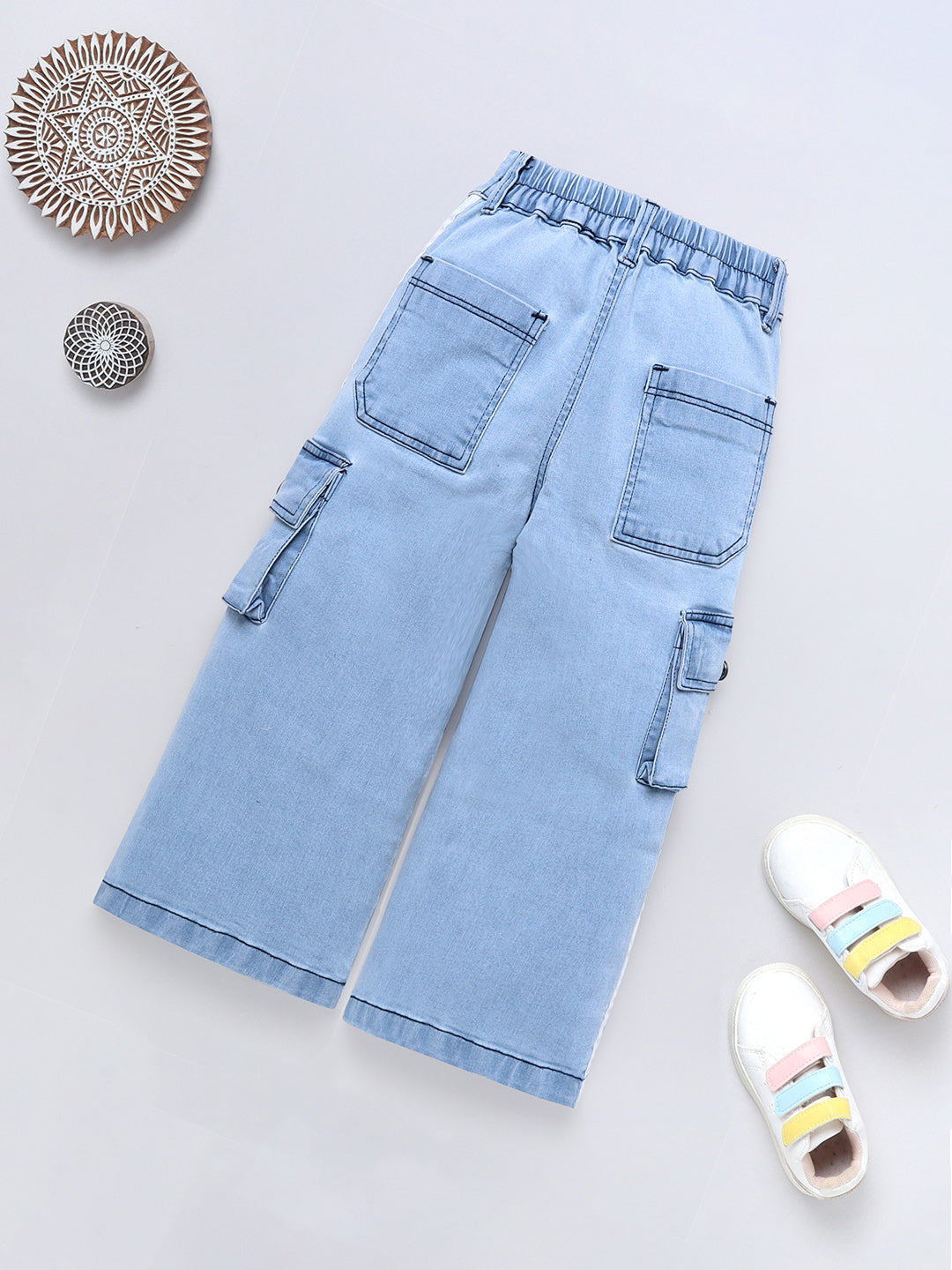 Cotton Denim Flared Cargo for Girls & Boys