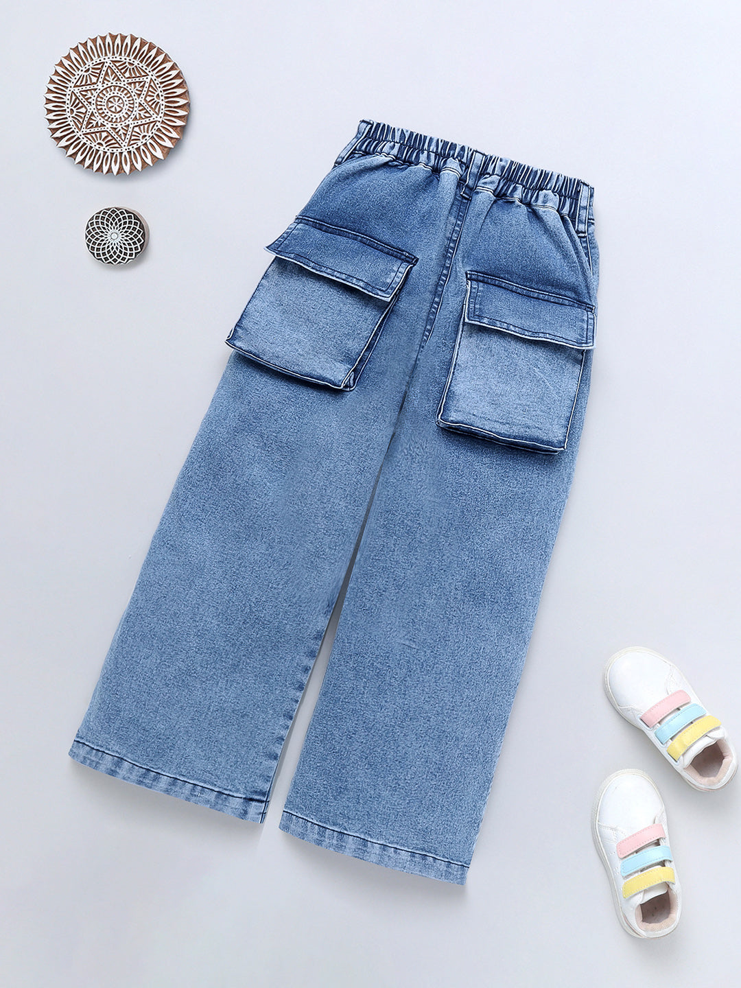 Cotton Denim Flared Jeans for Girls & Boys