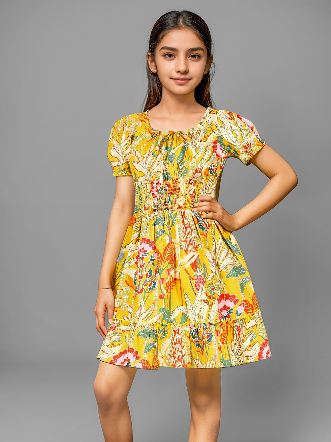 Girls Cotton Flared Dress