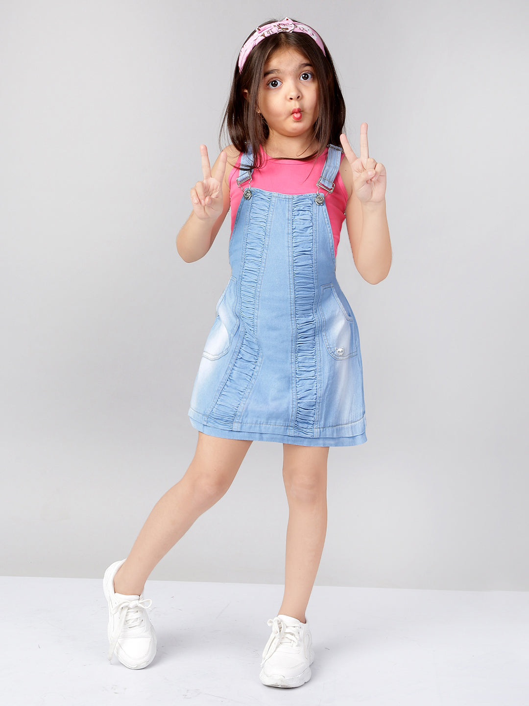 Girls Denim Dress with T-Shirt