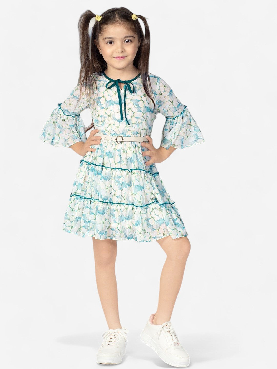 Girls Georgette Tie-Up Dress