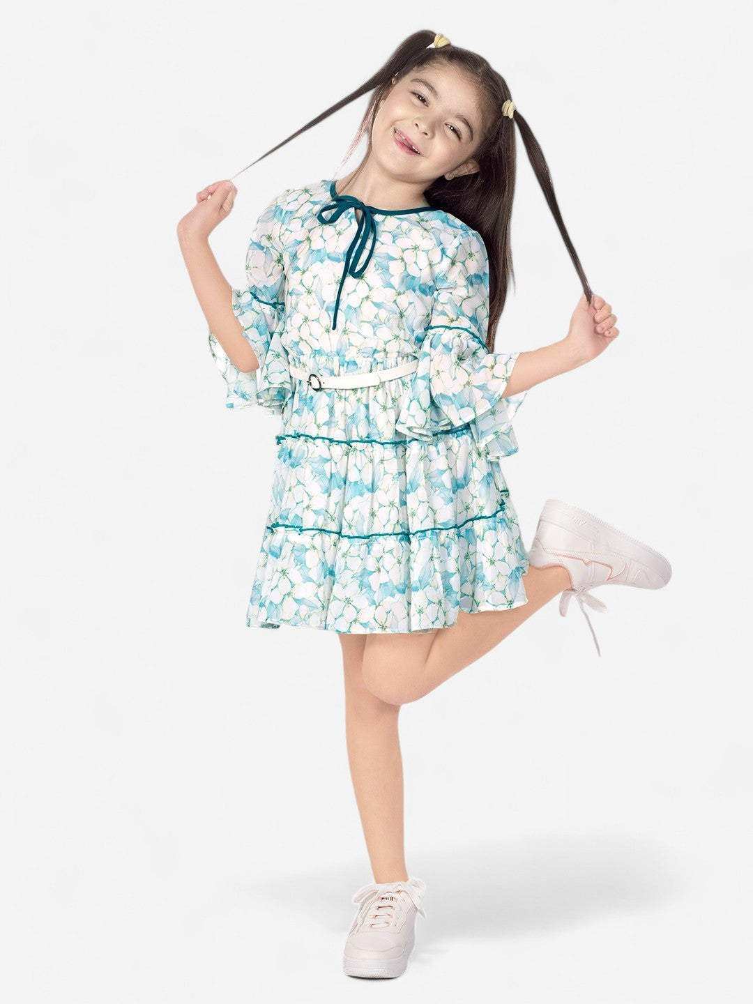 Girls Georgette Tie-Up Dress