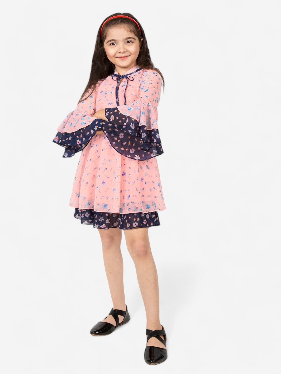 Girls Georgette Tie-Up Dress