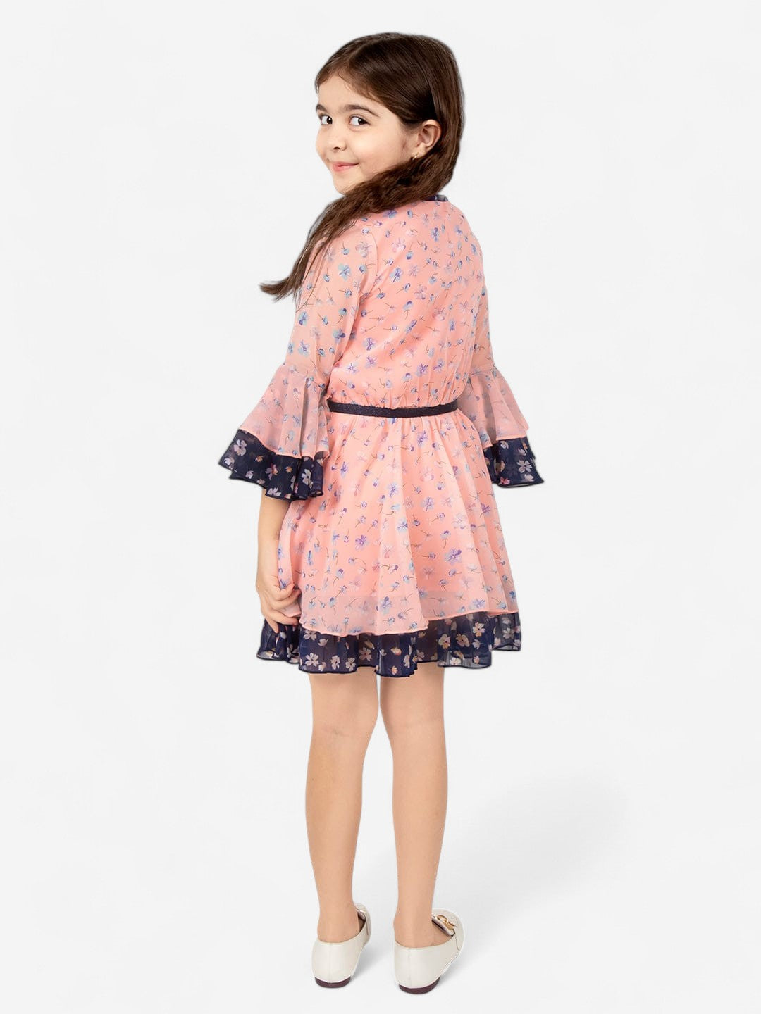 Girls Georgette Tie-Up Dress