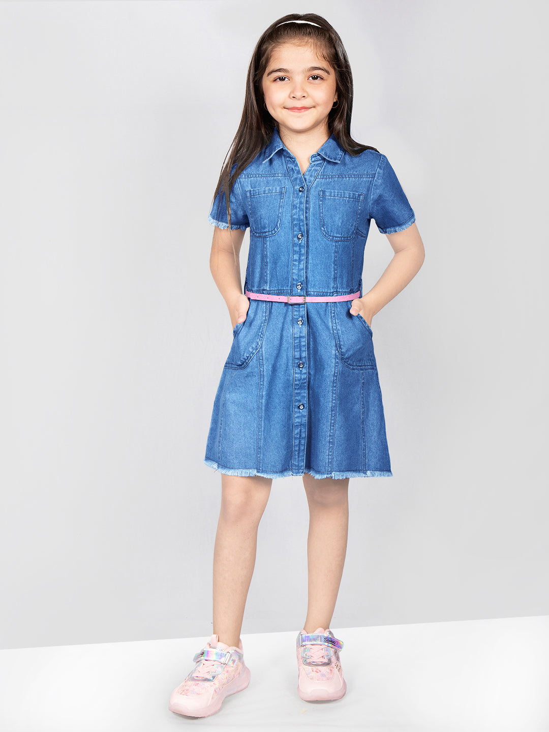 Girls Denim Shirt Dress