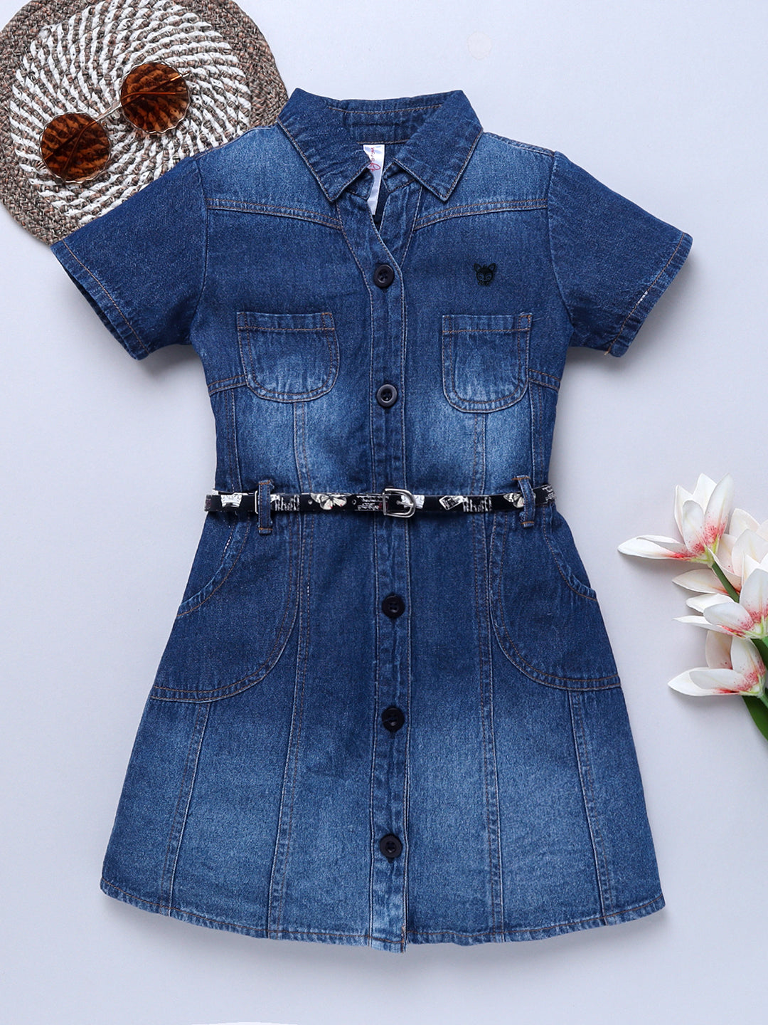 Girls Denim Shirt Dress