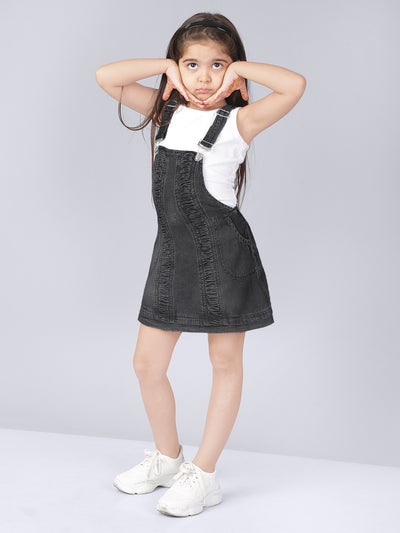 Girls Denim Dress with T-Shirt