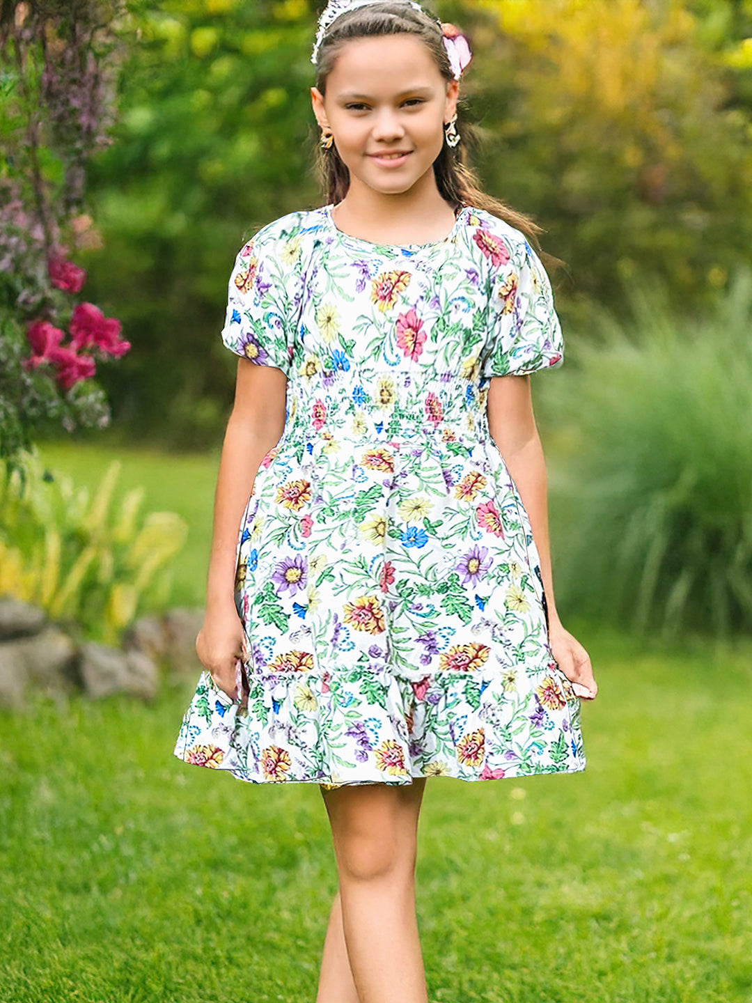 Girls Polyester Flared Dress