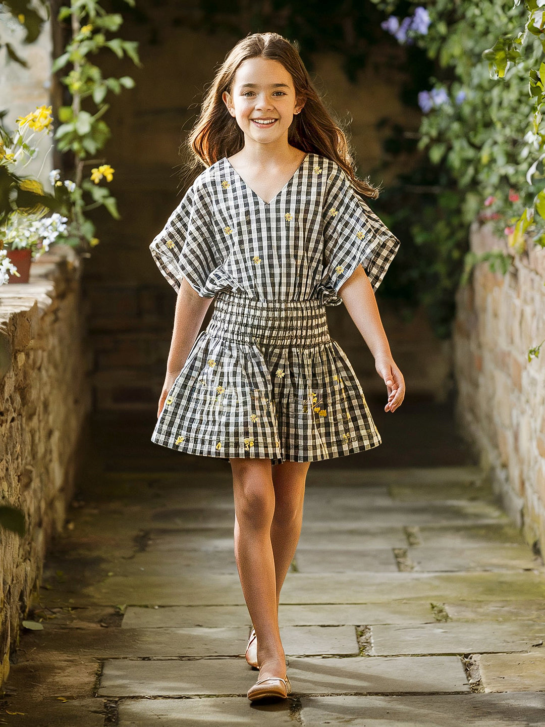 Girls Cotton Flared Dress