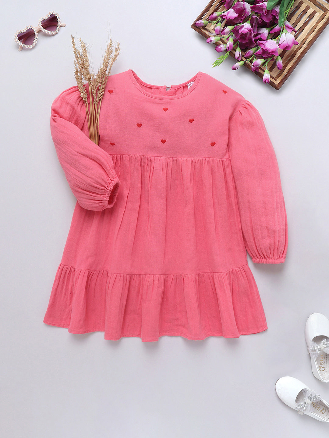 Girls Cotton Flared Dress