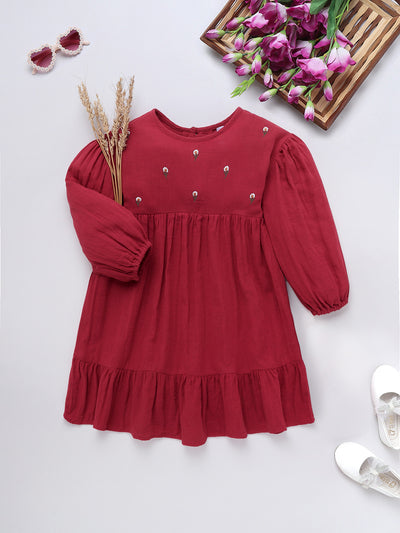 Girls Cotton Flared Dress