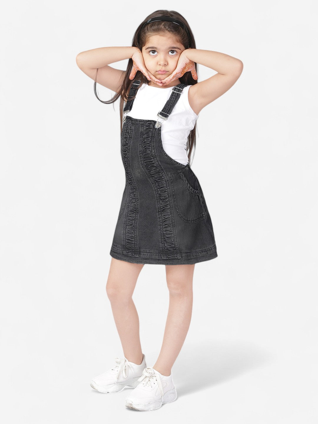 Girls Denim Dress with T-Shirt