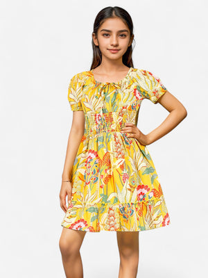 Girls Cotton Flared Dress