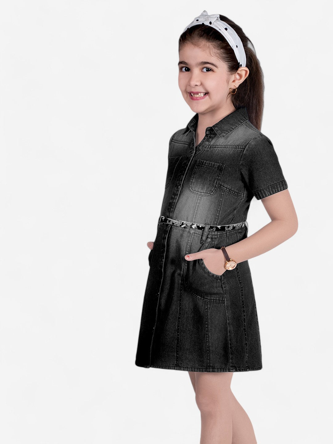 Girls Denim Shirt Dress