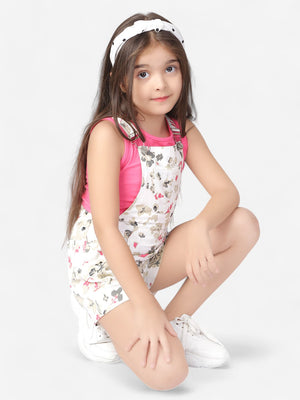 Girls Cotton Dungaree with T-shirt