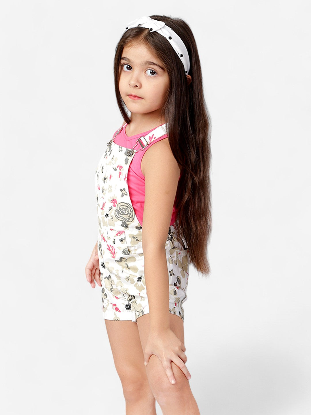 Girls Cotton Dungaree with T-shirt