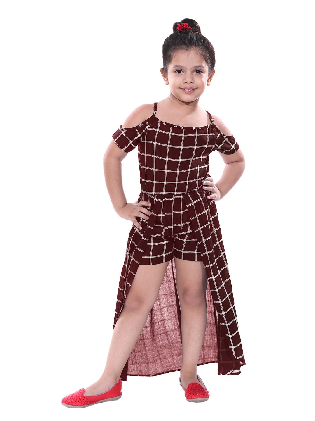 Girls Checked Fit & Flare Dress