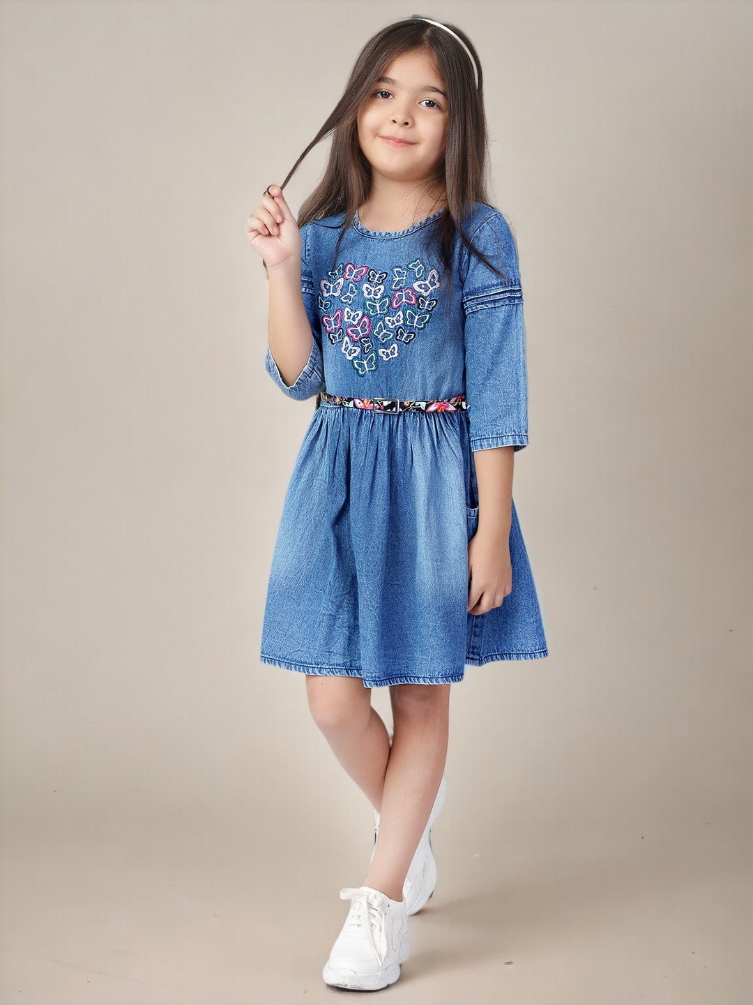 Girls Embroidered Fit & Flare Dress