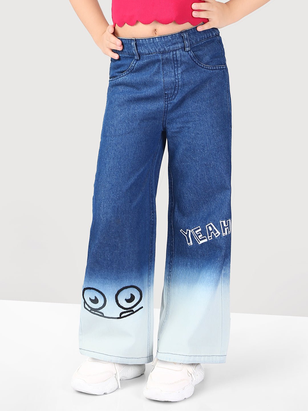 Girls Flared Cotton Denim Jeans