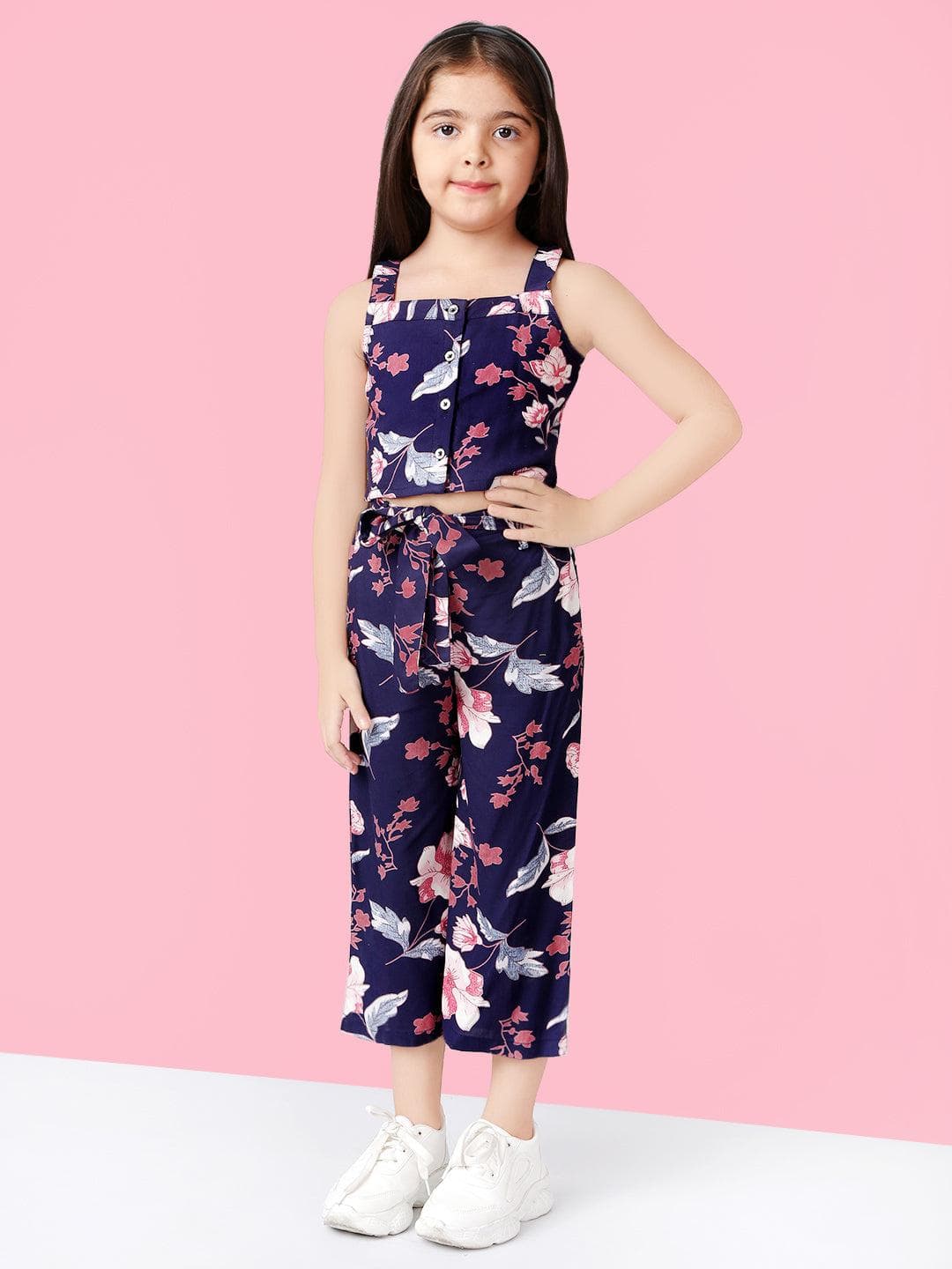 Girls Floral Top with Palazzo