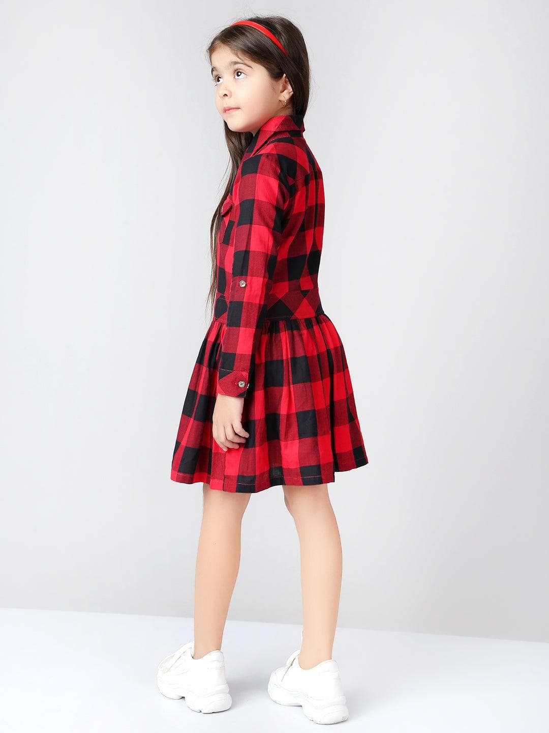 Buy White Check Shirt Dress for Girls Online at KIDS ONLY | 260519701